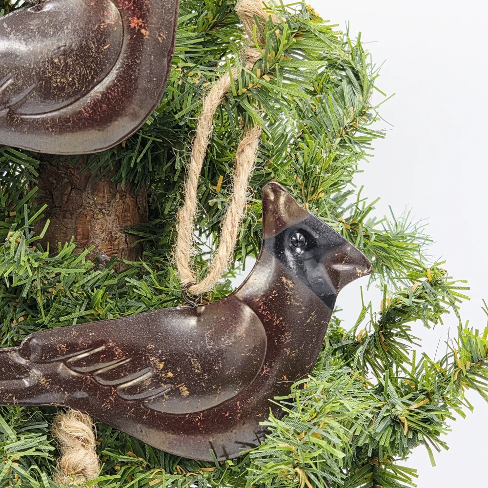 Brown Bird Ornaments on Green Holiday‎ Tree